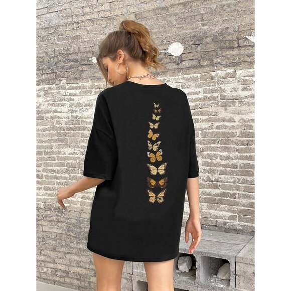 Women's Oversized T Shirts Graphic Tees Casual Vintage Summer Tops - Picture 4 of 5